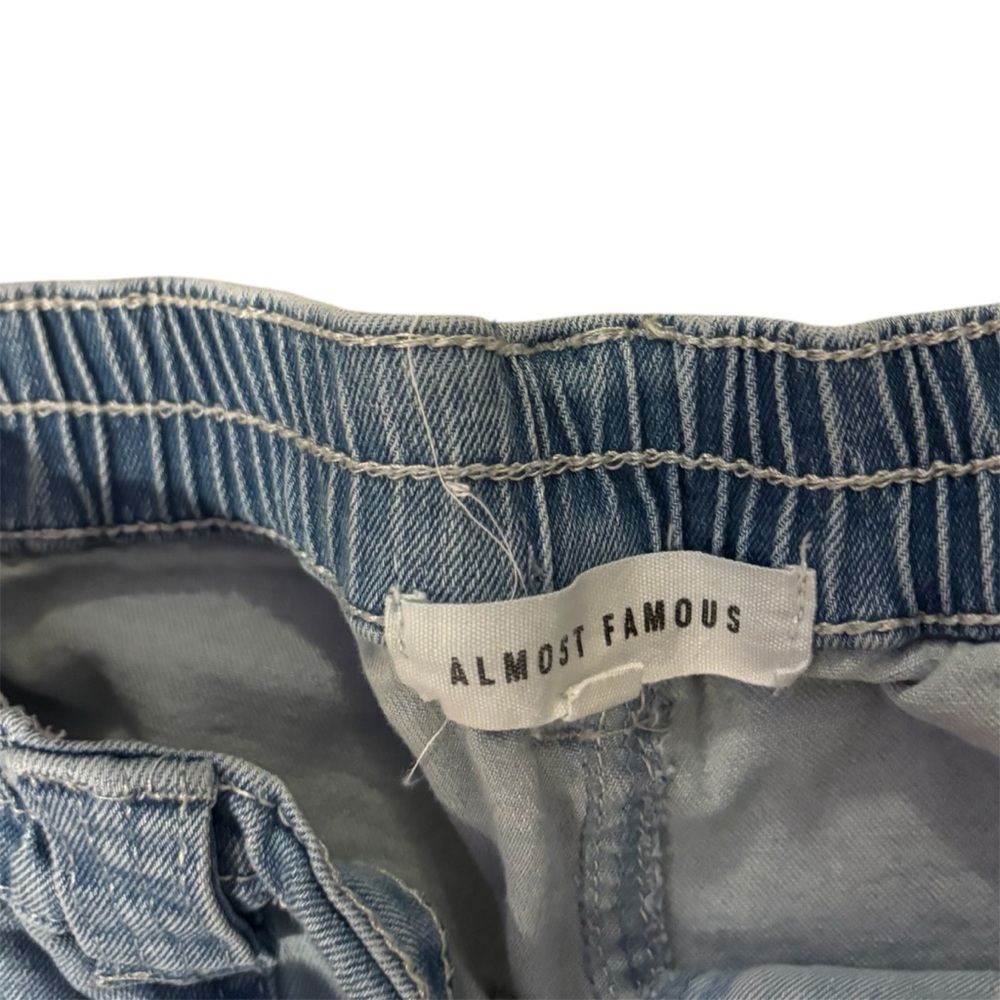 Almost Famous Two-Tone Light Blue Patchwork Cargo… - image 2